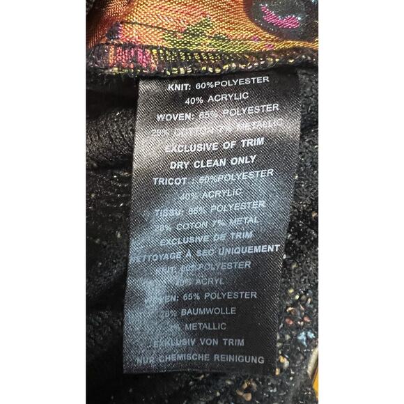 Embroidered Metallic James Coviello Sz Small Petite Black Sweater Fall Florals - Picture 7 of 8